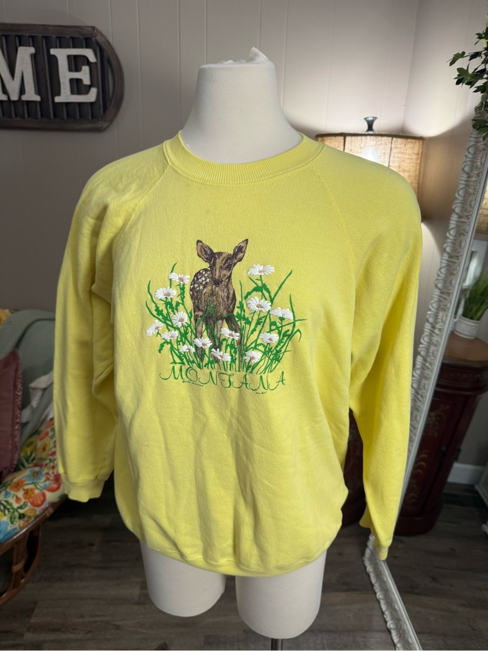 Vintage Hanes Montana Deer Sweatshirt USA Color Unlimited Jan Neill